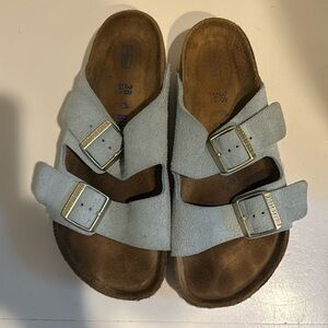 Birkenstock suede Arizona size 38 - sky blue/green